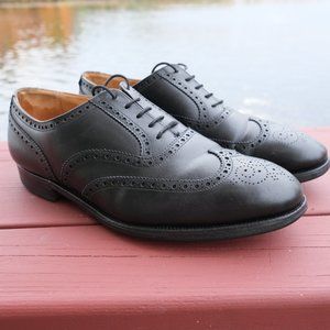 Crockett & Jones London Full-Brogue Oxford Black Calf Leather Sz UK 9 F / US 10